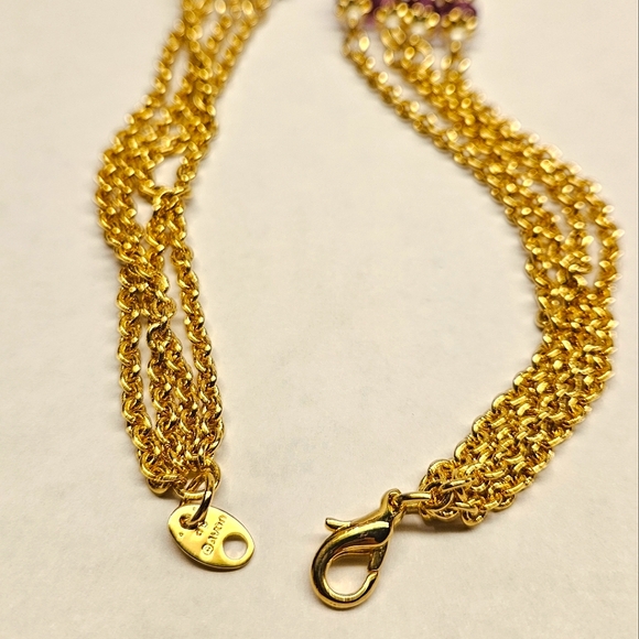 Avon Purple and White Faux Pearl Multistrand Necklace - Picture 6 of 7